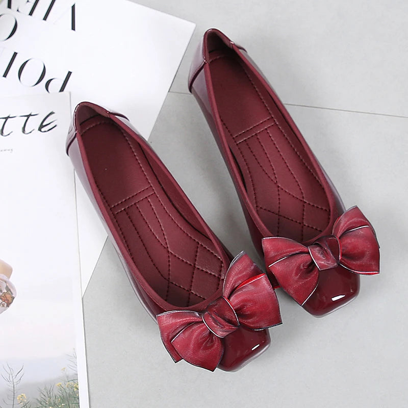 Bow Patent Leather Flats