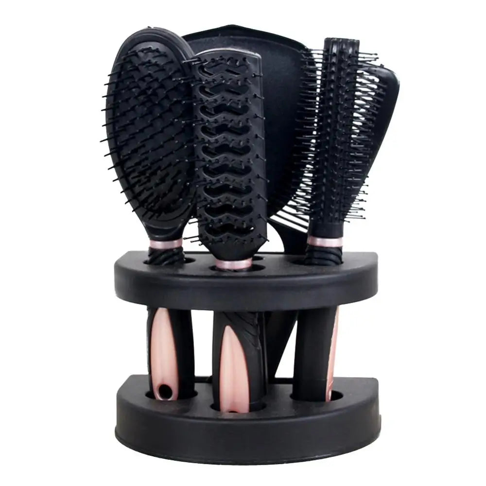 5Pcs Anti-Static Cushion Comb Brush Styling Set with Mirror