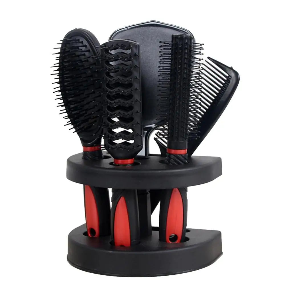 5Pcs Anti-Static Cushion Comb Brush Styling Set with Mirror