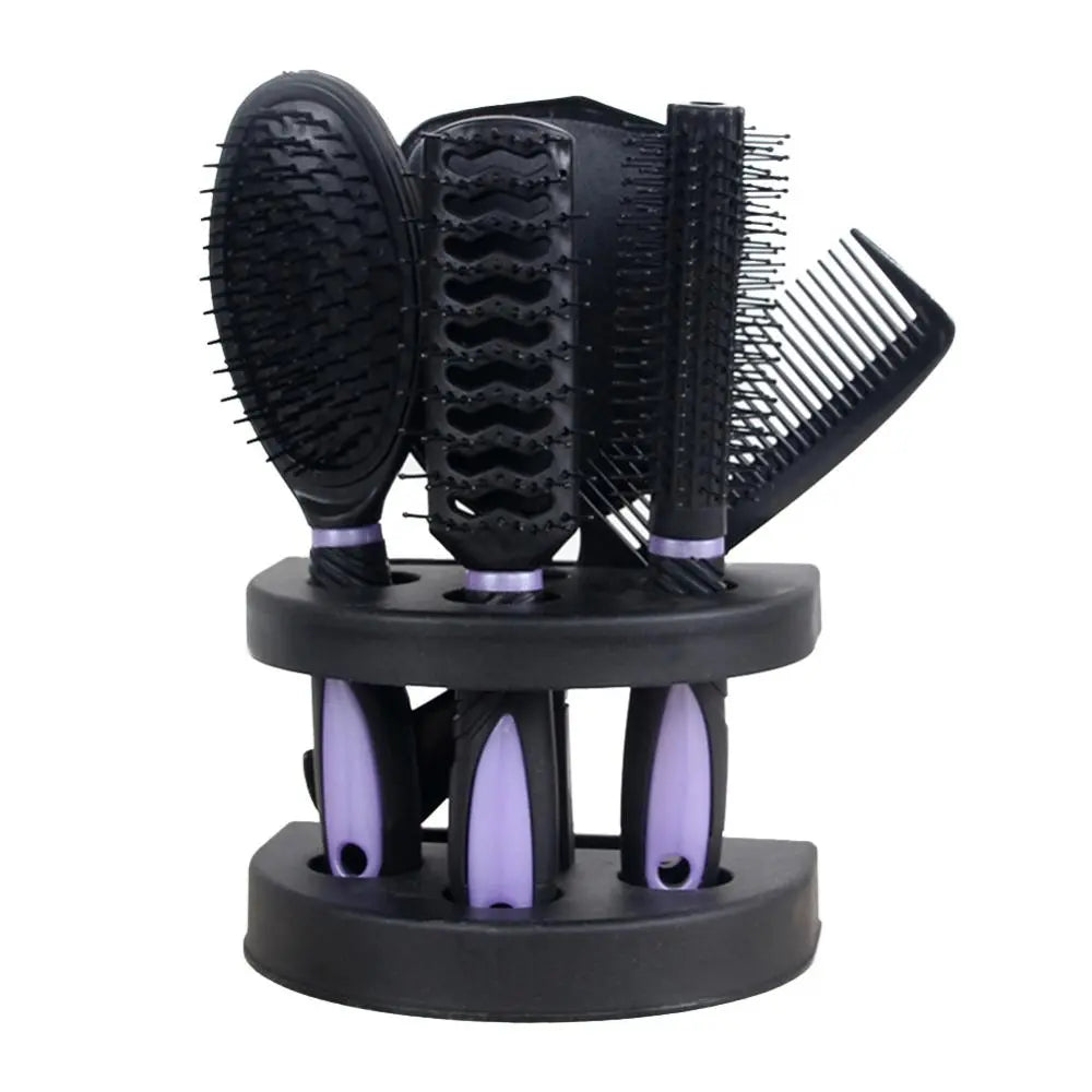 5Pcs Anti-Static Cushion Comb Brush Styling Set with Mirror