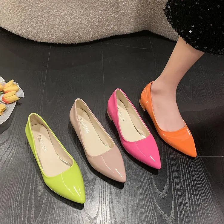 Women's Candy Color Pointy High Heel Shoes Fashion Everything Casual Chinese Heel Heels Solid Color Shoes for Women 33-43 Pumps