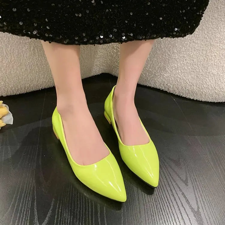 Women's Candy Color Pointy High Heel Shoes Fashion Everything Casual Chinese Heel Heels Solid Color Shoes for Women 33-43 Pumps