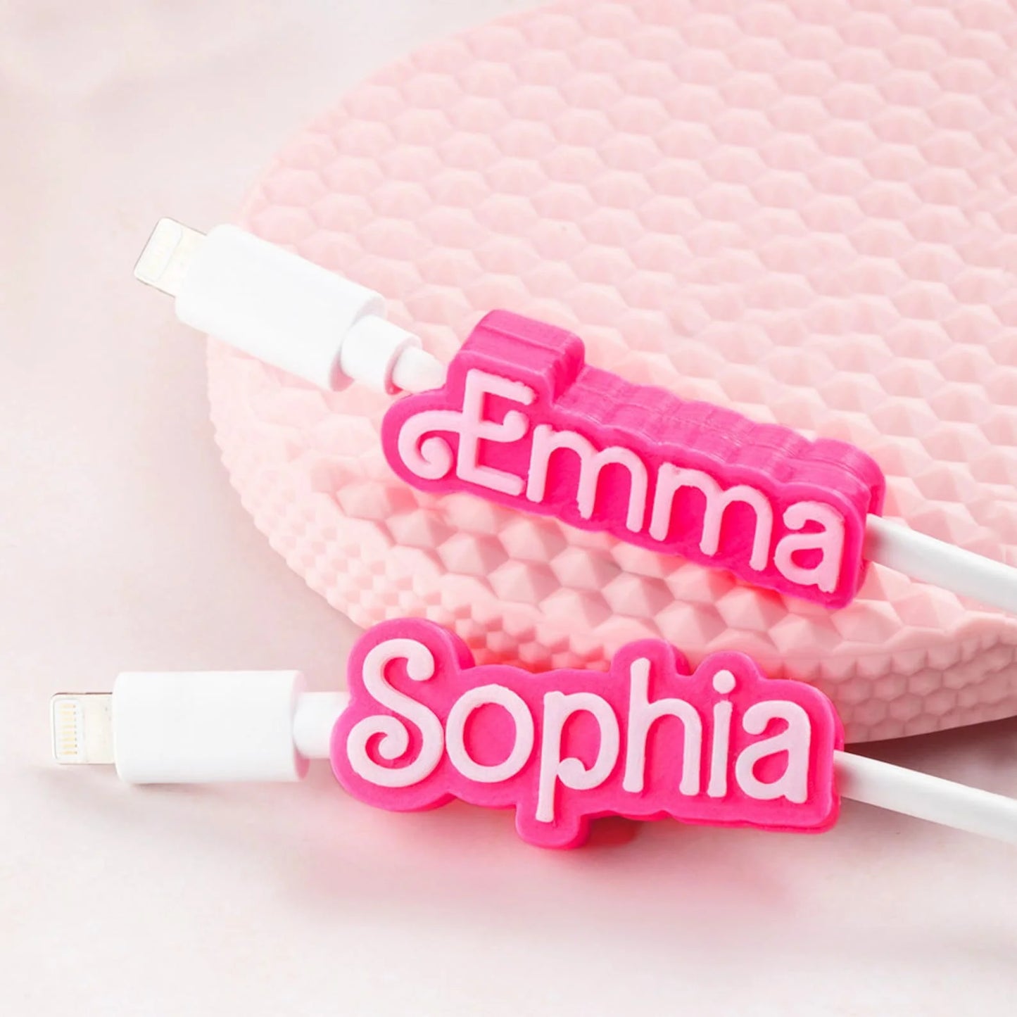 Custom 3D  Personalized Name Cable Clip for iPhone,Micro USB, or Type C