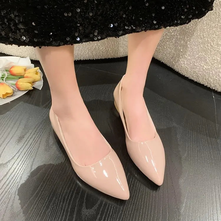 Women's Candy Color Pointy High Heel Shoes Fashion Everything Casual Chinese Heel Heels Solid Color Shoes for Women 33-43 Pumps