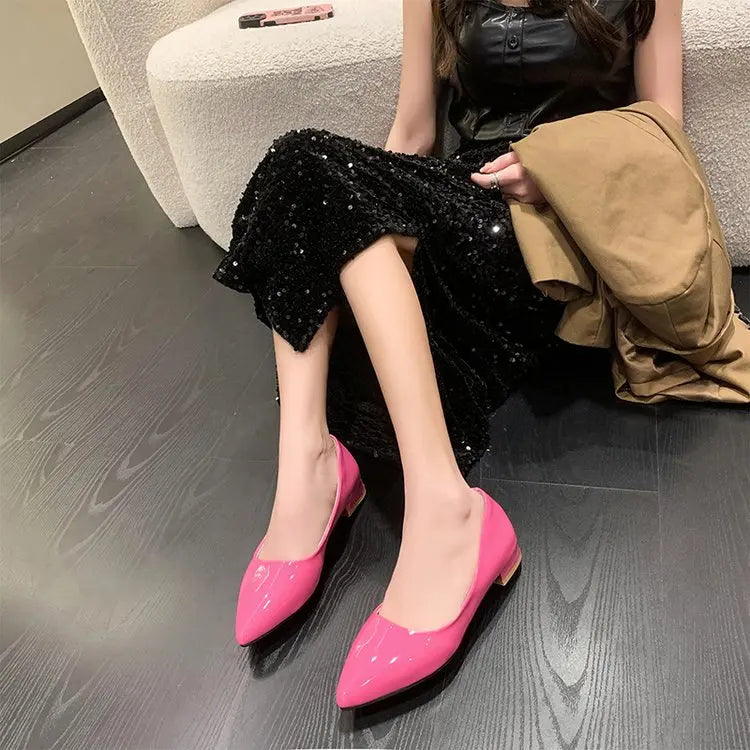 Women's Candy Color Pointy High Heel Shoes Fashion Everything Casual Chinese Heel Heels Solid Color Shoes for Women 33-43 Pumps